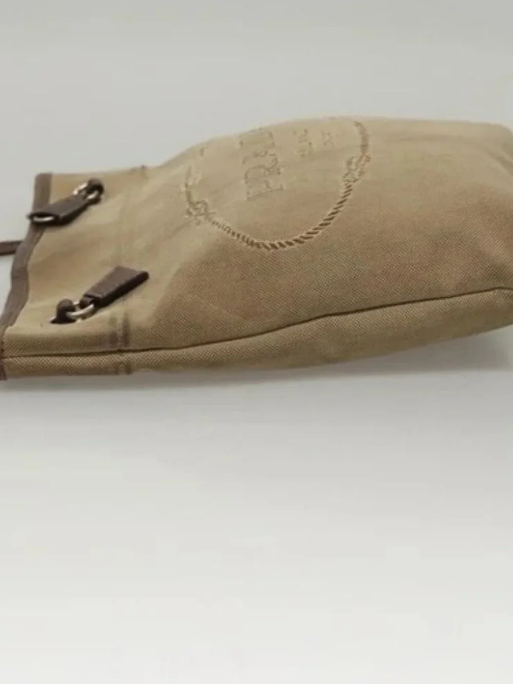 PRADA Shoulder Bag Canvas Beige Auth hk2410 - Picture 4 of 16